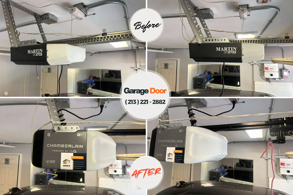 Before and after: garage door repair Middlesex, NJ